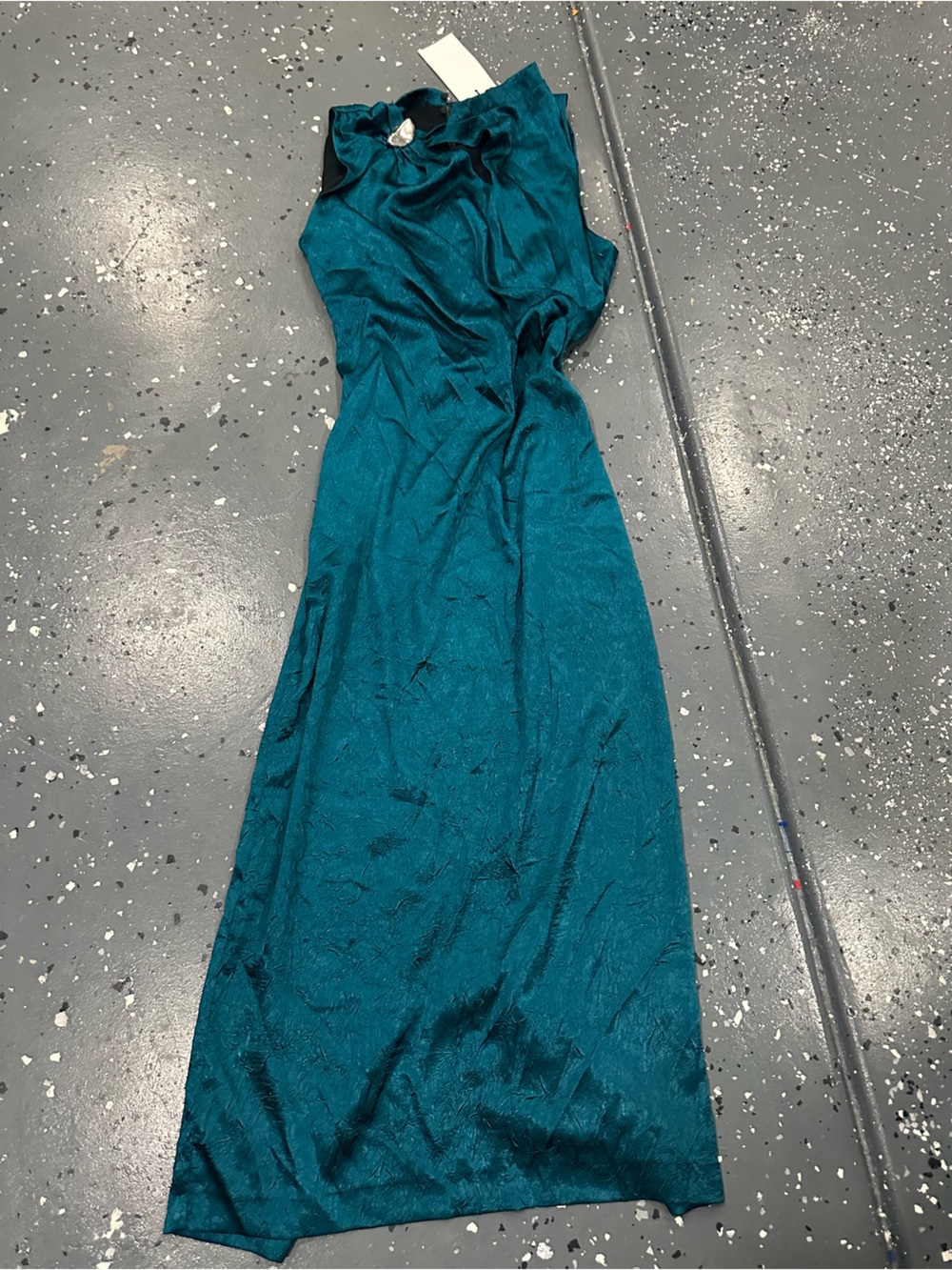Zara Teal Satin Midi Dress